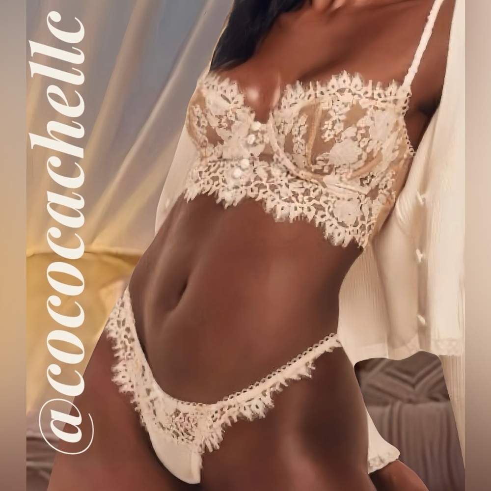 Elegant Lace Lingerie Set in Cream